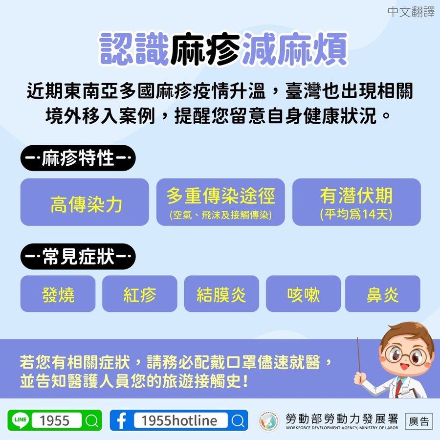 📢認識麻疹-多國語言宣導