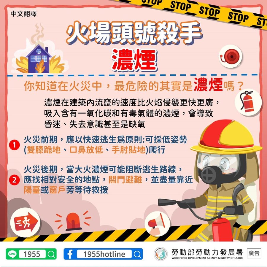 📢火場頭號殺手是濃煙-多國語言宣導