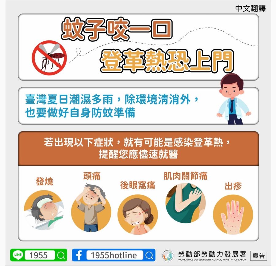 📢蚊子咬一口，登革熱恐上門-多國語言宣導